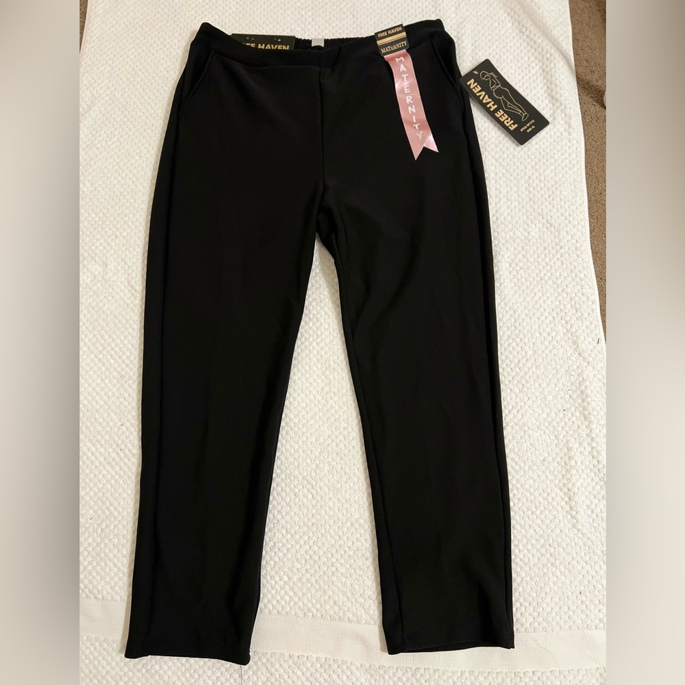 Maternity Women's Pants Black Super Soft Cozy Comfy Elastic Waist NWT